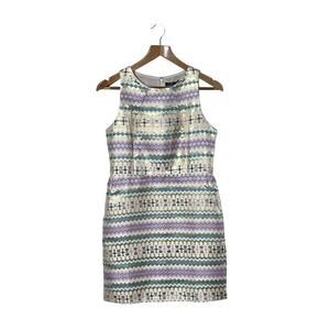 C. Luce Gold Brocade Mini Cocktail Dress M Sleeveless Formal Glam Party Evening